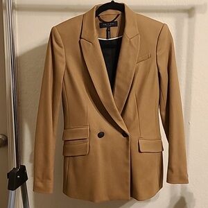 Rag & Bone Duke Camel Blazer Double Breasted Wool Blend Jacket Size 2